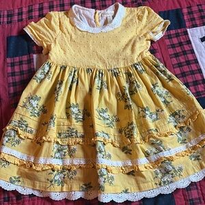 Matilda Jane size 4 Charming Yellow Floral Kids Dress